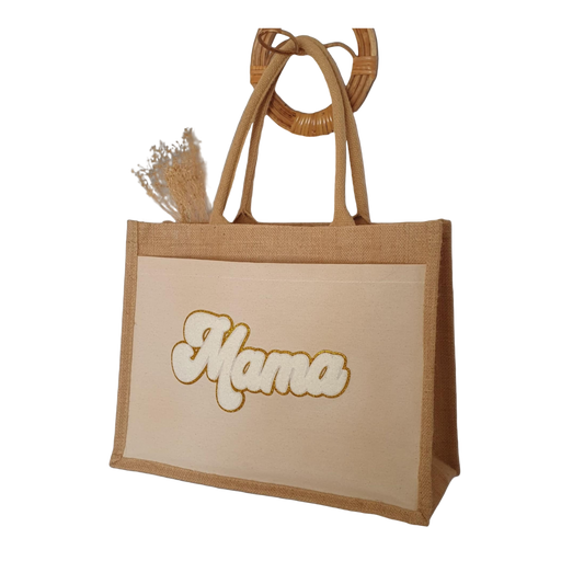 Grand sac en toile de jute MAMA