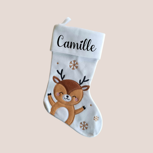 Chaussettes de Noël personnalisée CERF