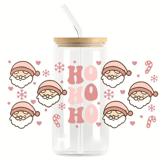 Gobelet en verre à paille HOHOHO