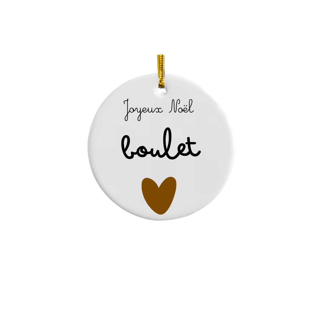 Boule de Noël céramique personnalisée