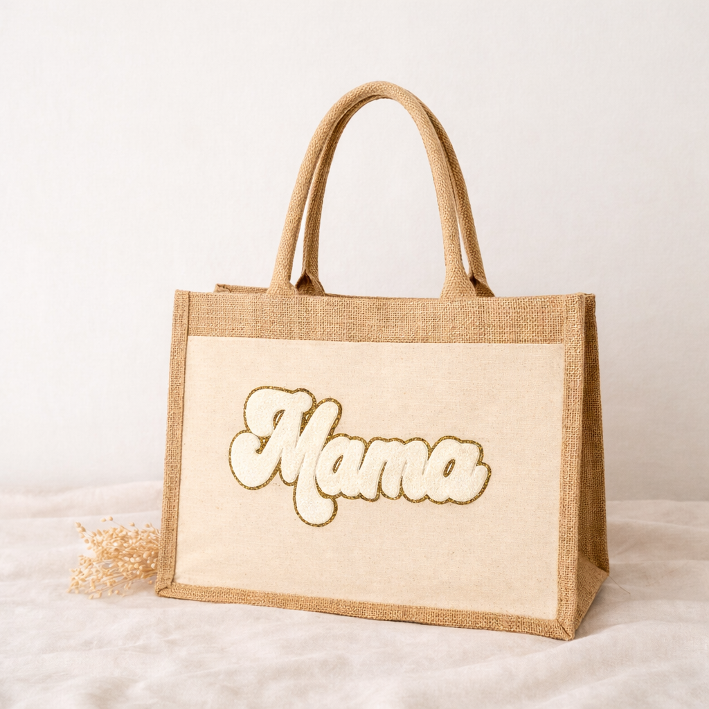 Grand sac en toile de jute MAMA