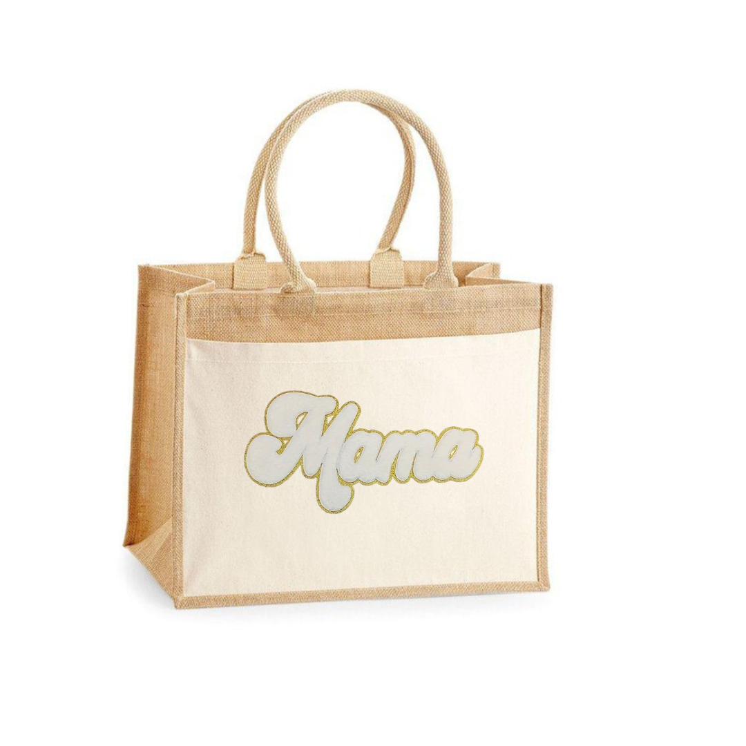 Grand sac en toile de jute MAMA